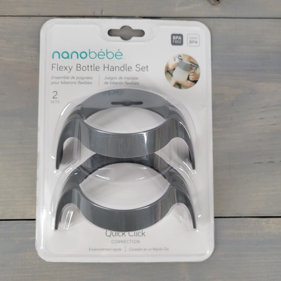 nanobébé Other - nanobébé Flexy Bottle Handle Set Gray BPA Free Quick Click Connection 2 Sets